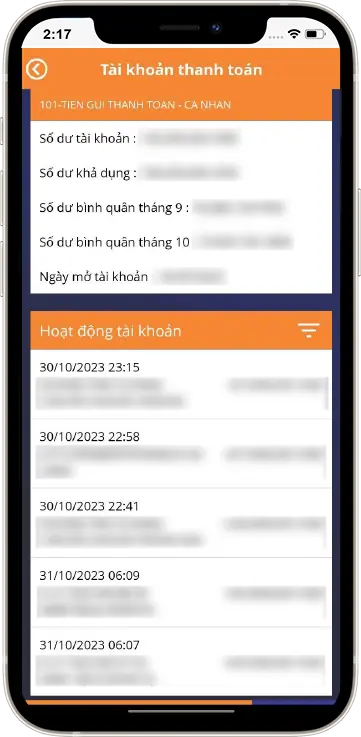 Bước 4: Hiển thị lịch sử giao dịch » Ấn vào giao dịch cần kiểm tra